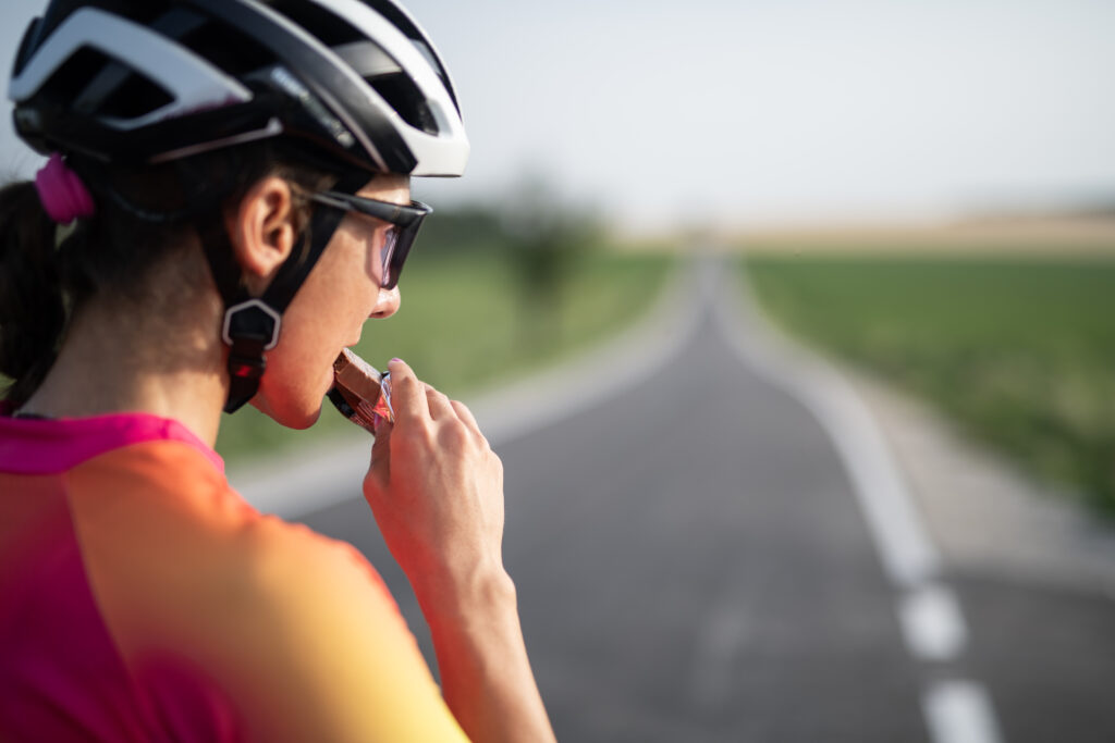 Recovery snack after a cycling exercise.