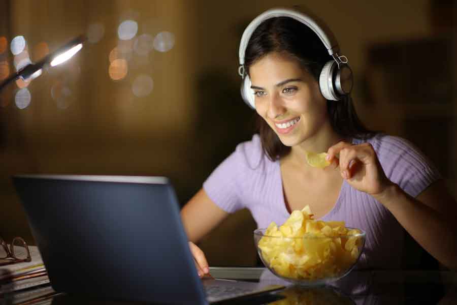 Woman with chips